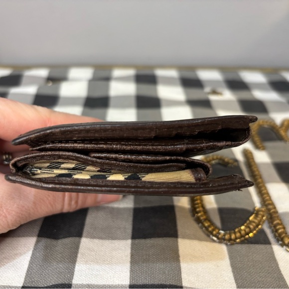Burberry Men’s Brown Calf Leather Bi-Fold Wallet EUC - Picture 9 of 10